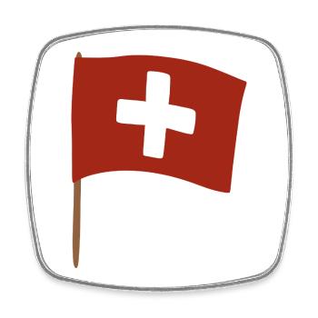 Swiss Cross Flag Design for Apparel - Viereckiger Kühlschrankmagnet - Weiß - Vorne