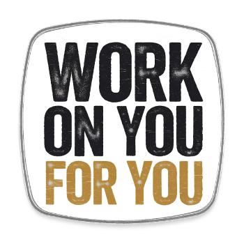 Travail de motivation inspirant sur vous - Magnet carré - blanc - Devant
