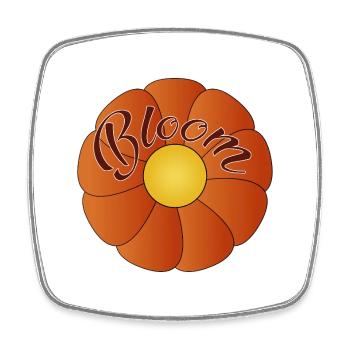 Bloom - simple Flower Design - Square fridge magnet - white - Front