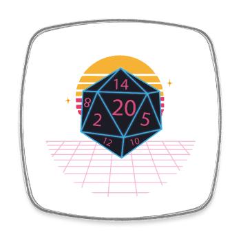 Neon 80´s Würfel  - Viereckiger Kühlschrankmagnet - Weiß - Vorne
