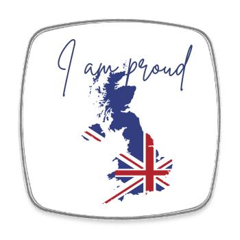 I am English, I am proud  - Magnet carré - blanc - Devant