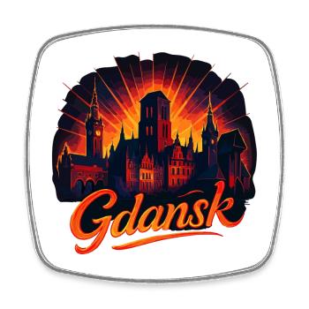 Danzig Gdańsk Golden City Baltic Sea Poland Gift - Square fridge magnet - white - Front