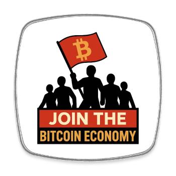 Rejoignez l'économie Bitcoin - Magnet carré - blanc - Devant