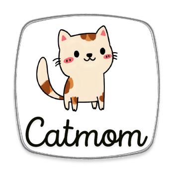 Cute cat design with charm - Square fridge magnet - white - Front