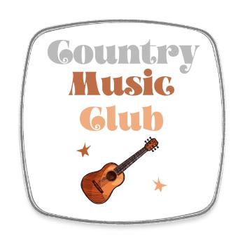 Guitare Country Music Club - Magnet carré - blanc - Devant