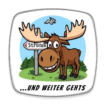 Emil ...und weiter geht's - Viereckiger Kühlschrankmagnet - Weiß - Vorne
