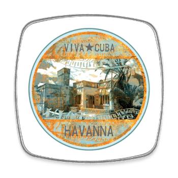 Viva Cuba Havana Retro Design - Square fridge magnet - white - Front