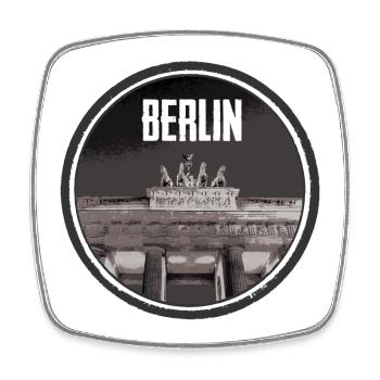 Berlin urban architecture design - Square fridge magnet - white - Front