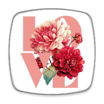 Elegantes florales Pfingstrosen-Design - Viereckiger Kühlschrankmagnet - Weiß - Vorne