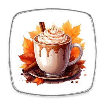 Autumnal cocoa - Square fridge magnet - white - Front