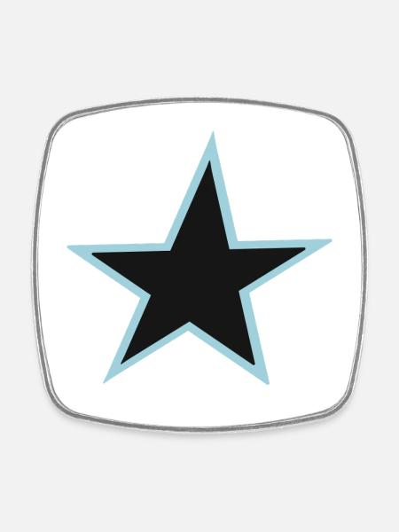 Abstract Colorful Star Drawing - Square fridge magnet - white