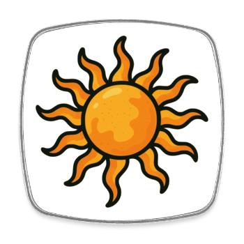 Lebendige Sonne mit künstlerischer Oberfläche - Viereckiger Kühlschrankmagnet - Weiß - Vorne
