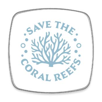 Save protect the coral reefs ocean activist - Square fridge magnet - white - Front