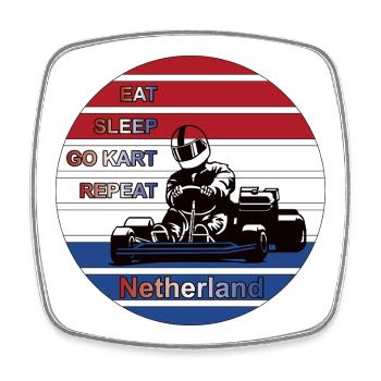 Kart Driver Netherland Design - Magnet carré - blanc - Devant