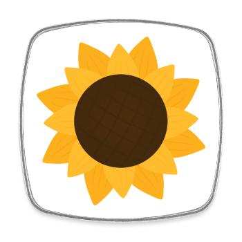 Sonnige Sonnenblume Botanisches Muster - Viereckiger Kühlschrankmagnet - Weiß - Vorne