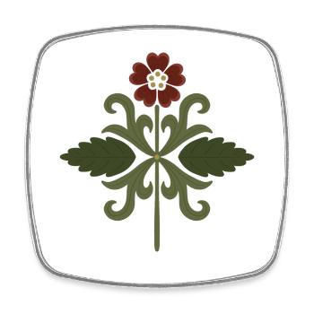 Design de symétrie florale vintage - Magnet carré - blanc - Devant