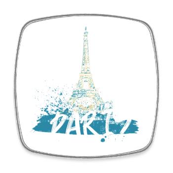 Pariser Eiffelturm mit Kalligraphie - Viereckiger Kühlschrankmagnet - Weiß - Vorne
