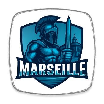 Tshirt Marseille - Magnet carré - blanc - Devant