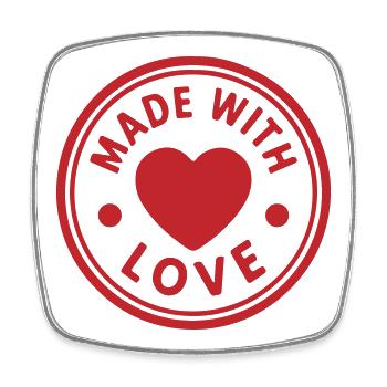 Made With Love Stamp Design - Magnet carré - blanc - Devant