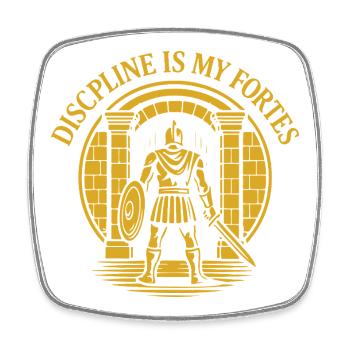 Discipline Is My Fortress Design - Square fridge magnet - white - Front