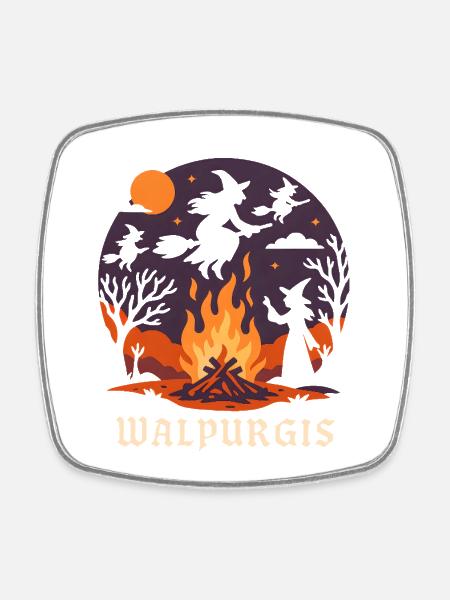 Walpurgis - Square fridge magnet - white