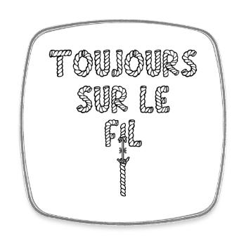 ALWAYS ON THE EDGE! (danger, risk) - Square fridge magnet - white - Front