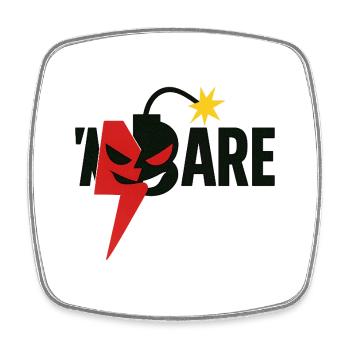 Design of Protest with Nuclear Smile - Square fridge magnet - white - Front