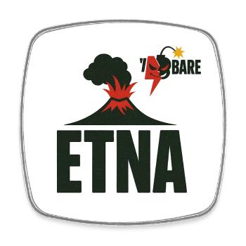 Etna Eruption Graphic T-Shirt - Square fridge magnet - white - Front