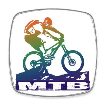 MTB - Viereckiger Kühlschrankmagnet - Weiß - Vorne