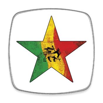 Lion Reggae avec peinture Rasta - Magnet carré - blanc - Devant