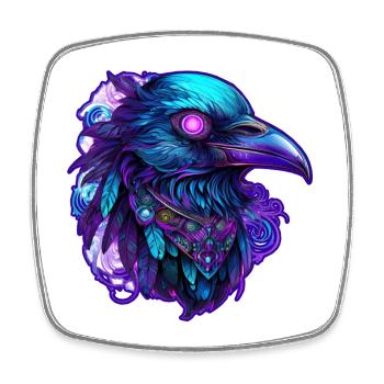 Dark Raven King – Spirit Guide - Viereckiger Kühlschrankmagnet - Weiß - Vorne