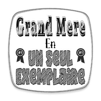 Grandma in a single copy - Square fridge magnet - white - Front