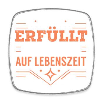 Rente Mission erfüllt Geschenk Pension Abschied - Viereckiger Kühlschrankmagnet - Weiß - Vorne