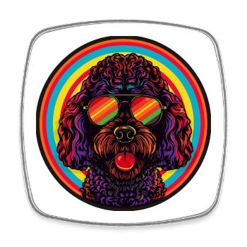 Labrador Sonnenbrille Ostern - Viereckiger Kühlschrankmagnet - Weiß - Vorne