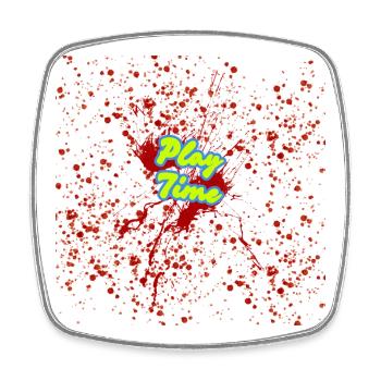 Bloody Font : Temps de jeu - Magnet carré - blanc - Devant