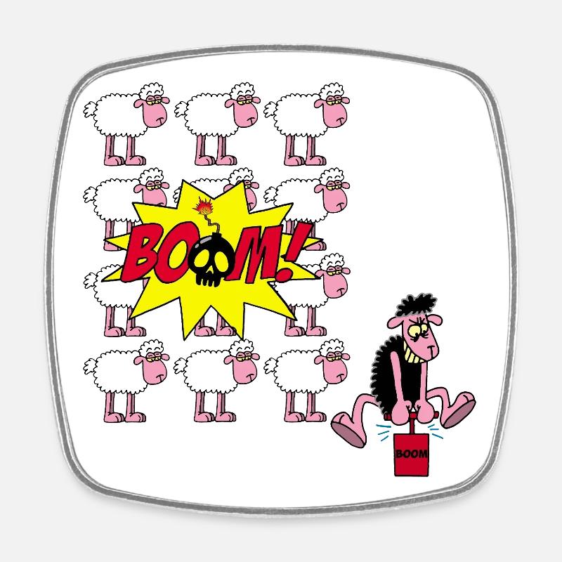 Le mouton rebelle frappe encore - Magnet carré - blanc