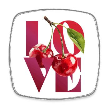 Cherry Blossom Love Illustration - Square fridge magnet - white - Front