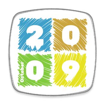 16. Geburtstag Farbige Patches since 10/2009 - Square fridge magnet - white - Front