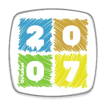 18. Geburtstag Farbige Patches depuis 10/2007 - Magnet carré - blanc - Devant