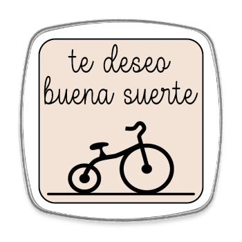 Ich wünsche dir viel Glück Bike - Viereckiger Kühlschrankmagnet - Weiß - Vorne
