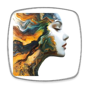 Colorful Face Art Illustration - Square fridge magnet - white - Front