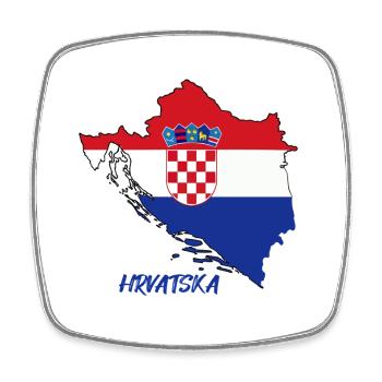 Conception du drapeau de la Croatie sur la carte - Magnet carré - blanc - Devant
