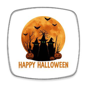 Witch Cult Halloween Motif Print - Square fridge magnet - white - Front