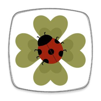 Coccinelle Floral Patch Design - Magnet carré - blanc - Devant