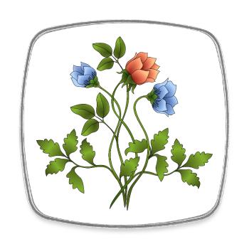 Fleur - Magnet carré - blanc - Devant