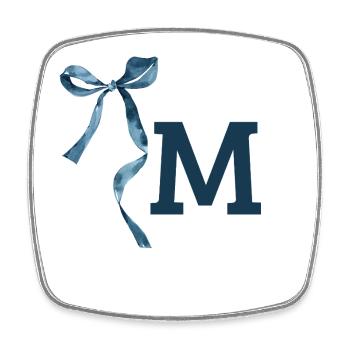 Monogram m gift idea - Square fridge magnet - white - Front