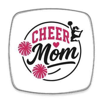  Cheer Mom Illustration - Viereckiger Kühlschrankmagnet - Weiß - Vorne