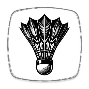 Badminton – Game, Set, Match Tournament Winner - Square fridge magnet - white - Front