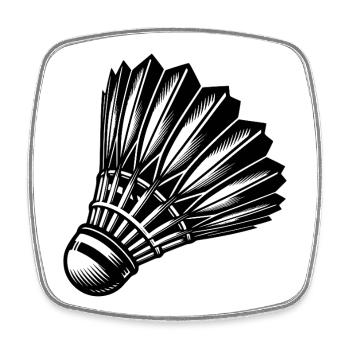 Badminton Federball Tattoo Sport Style - Viereckiger Kühlschrankmagnet - Weiß - Vorne