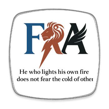 Design with Lion Portrait and Aesthetics - Square fridge magnet - white - Front